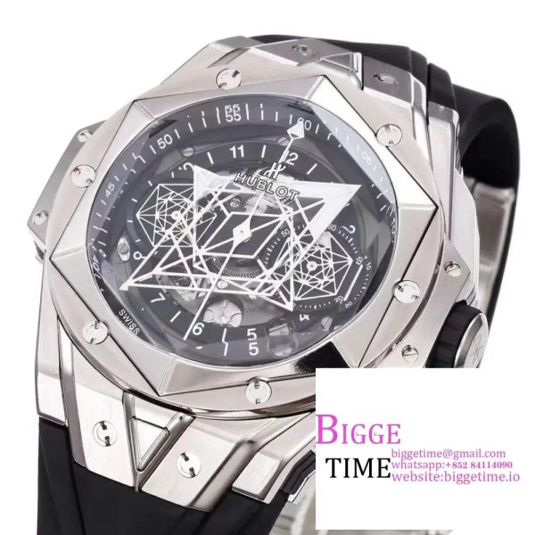 Big Bang Sang Bleu II Chrono 45mm Black Dial Black Rubber Strap BBF A1240 - Image 5