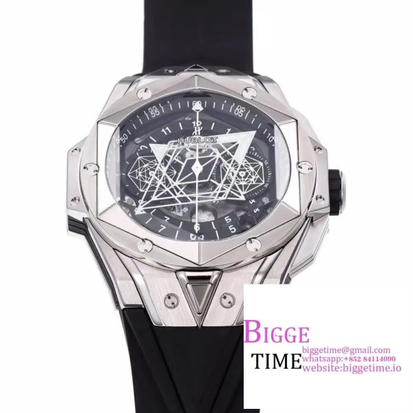 Big Bang Sang Bleu II Chrono 45mm Black Dial Black Rubber Strap BBF A1240 - Image 2