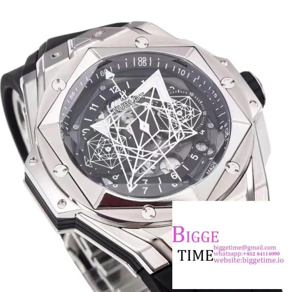 Big Bang Sang Bleu II Chrono 45mm Black Dial Black Rubber Strap BBF A1240 - Image 3