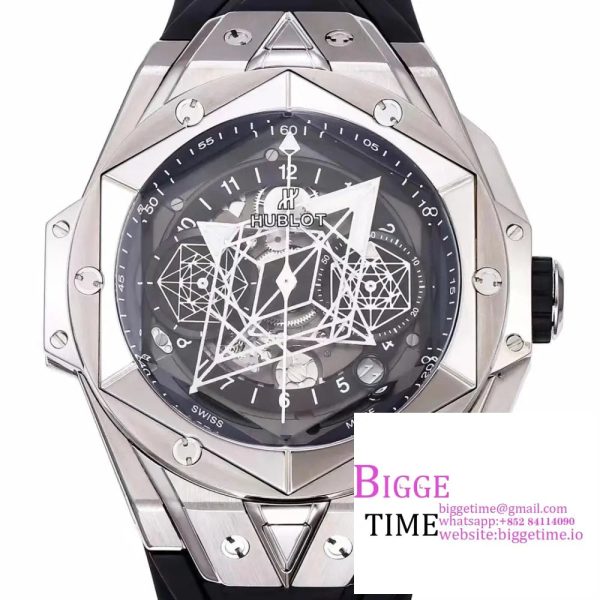 Big Bang Sang Bleu II Chrono 45mm Black Dial Black Rubber Strap BBF A1240 - Image 4