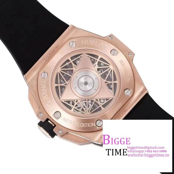 Big Bang Sang Bleu II Chrono 45mm RG Black Dial Black Rubber Strap BBF A1240 - Image 8