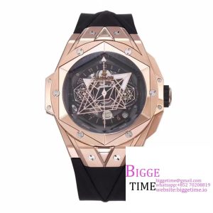 Big Bang Sang Bleu II Chrono 45mm RG Black Dial Black Rubber Strap BBF A1240