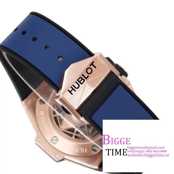Big Bang Sang Bleu II Chrono 45mm RG Blue Dial Blue Rubber Strap BBF A1240 - Image 8