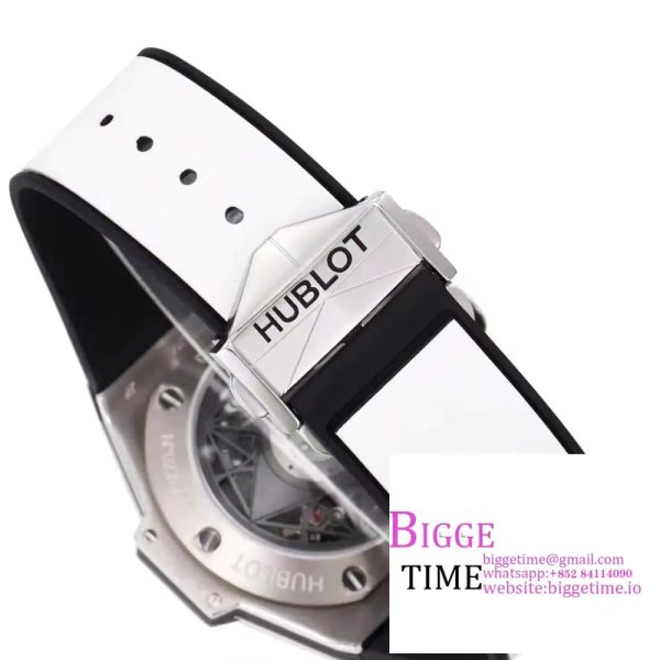 Big Bang Sang Bleu II Chrono 45mm White Dial White Rubber Strap BBF A1240 - Image 9