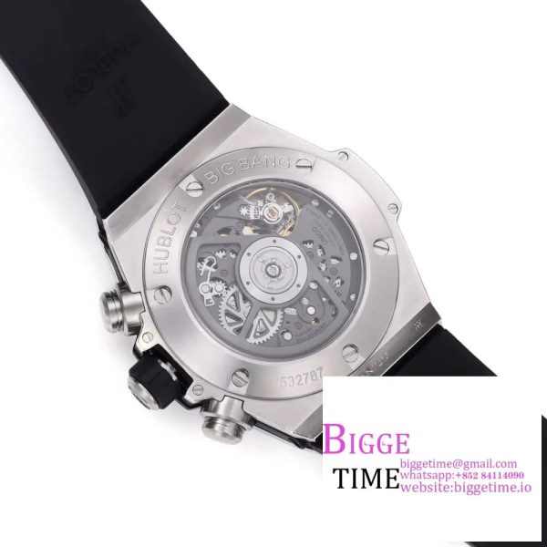 Big Bang Unico Chrono 42mm Diamond Bezel Skeleton Dial Black Rubber Strap BBF A1280 - Image 9