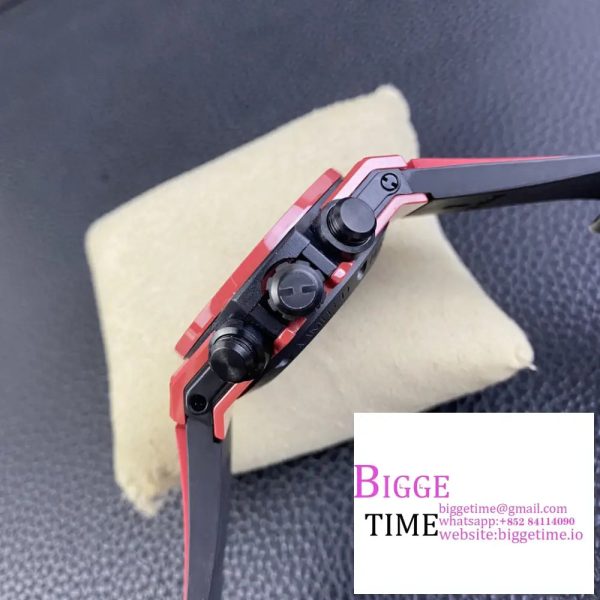 Big Bang Unico Chrono 42mm Red Ceramic Bezel Skeleton Dial Red Rubber Strap BBF A1280 - Image 9