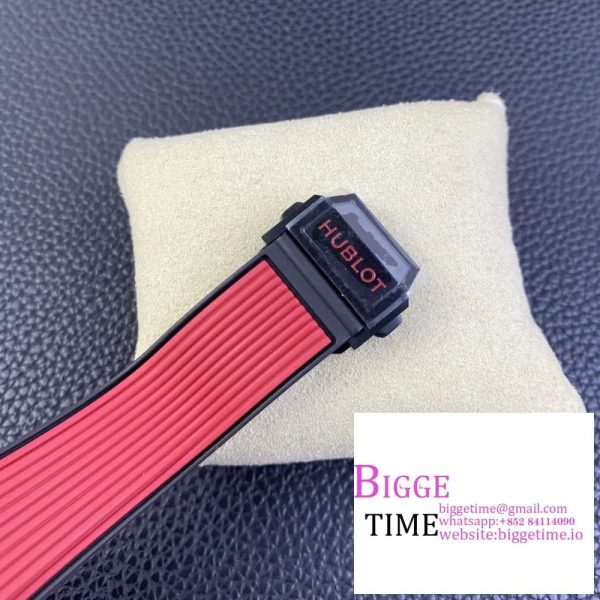 Big Bang Unico Chrono 42mm Red Ceramic Bezel Skeleton Dial Red Rubber Strap BBF A1280 - Image 7