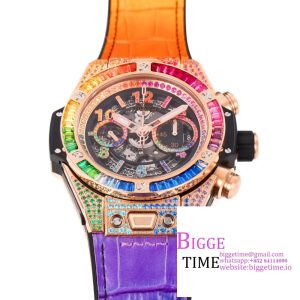 Big Bang Unico Rainbow King RG 45mm ZF 1:1 Best Edition on Rainbow Gummy Strap A1280