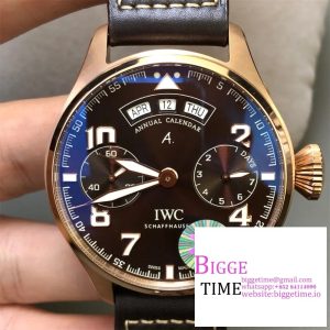 Big Pilot Real PR Annual Calendar RG IW502706 YLF 1:1 Best Edition Brown Dial on Brown Leather Strap A52850