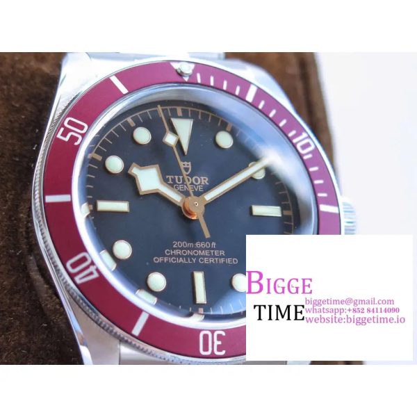 Black Bay 41mm Red Bezel Black Dial SS Bracelet ZF A2824 - Image 4