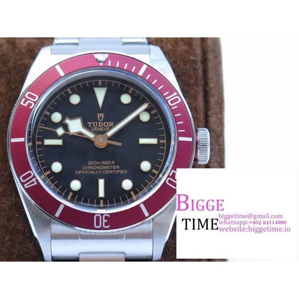 Black Bay 41mm Red Bezel Black Dial SS Bracelet ZF A2824 - Image 5