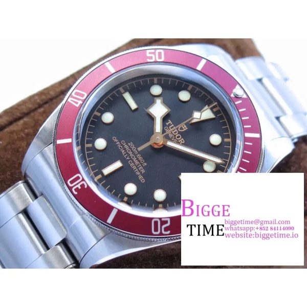 Black Bay 41mm Red Bezel Black Dial SS Bracelet ZF A2824 - Image 3