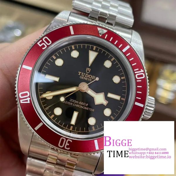 Black Bay 41mm Red Bezel Black Dial SS Bracelet ZF A2824 - Image 2