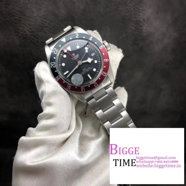 Black Bay GMT 41mm Blue/Red Bezel Black Dial SS Bracelet ZF A2836 - Image 4