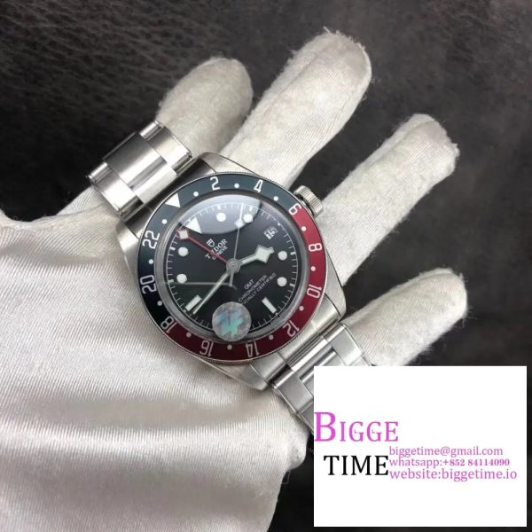 Black Bay GMT 41mm Blue/Red Bezel Black Dial SS Bracelet ZF A2836 - Image 3