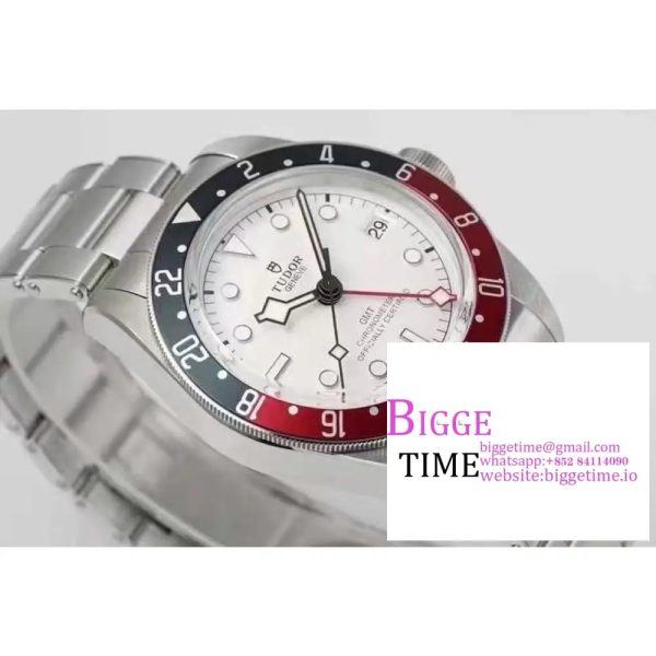 Black Bay GMT 41mm Blue/Red Bezel White Dial SS Bracelet ZF A2824 - Image 3