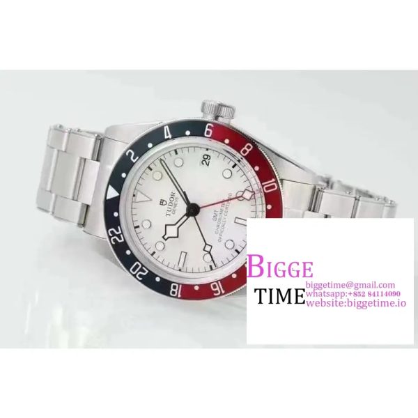 Black Bay GMT 41mm Blue/Red Bezel White Dial SS Bracelet ZF A2824 - Image 4