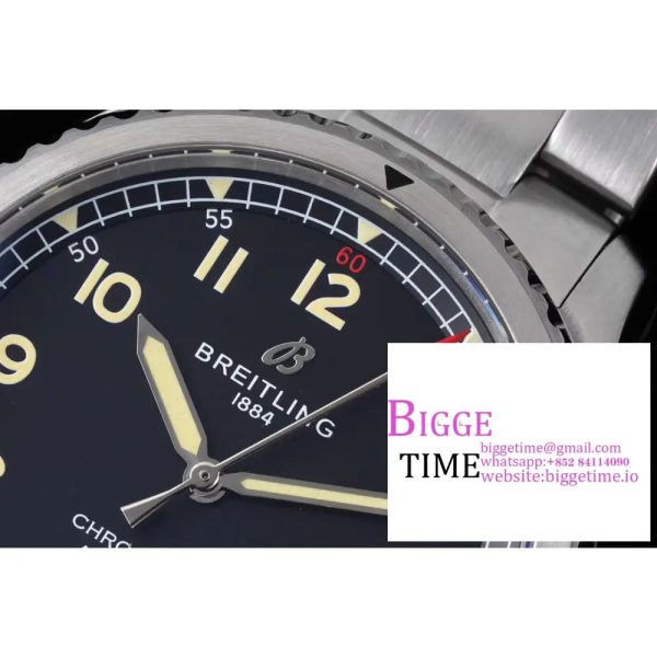 Breitling 41mm Navitimer 8 Black Dial SS Bracelet TF A2824 - Image 6