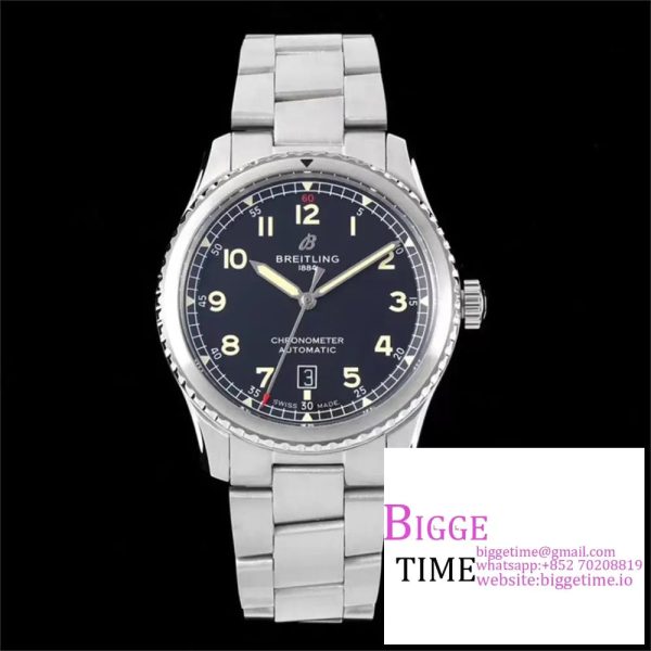 Breitling 41mm Navitimer 8 Black Dial SS Bracelet TF A2824