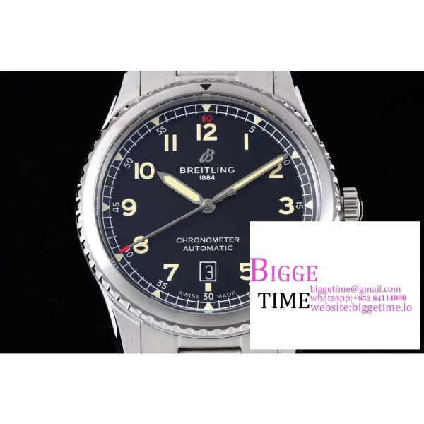 Breitling 41mm Navitimer 8 Black Dial SS Bracelet TF A2824 - Image 4