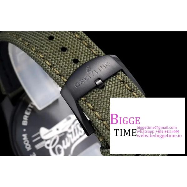 Breitling 41mm Navitimer 8 Black Steel Green Dial Green Nylon Strap TF A2824 - Image 8
