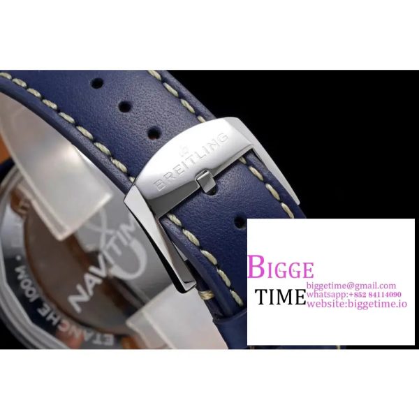Breitling 41mm Navitimer 8 Blue Dial Blue Leather Strap TF A2824 - Image 7