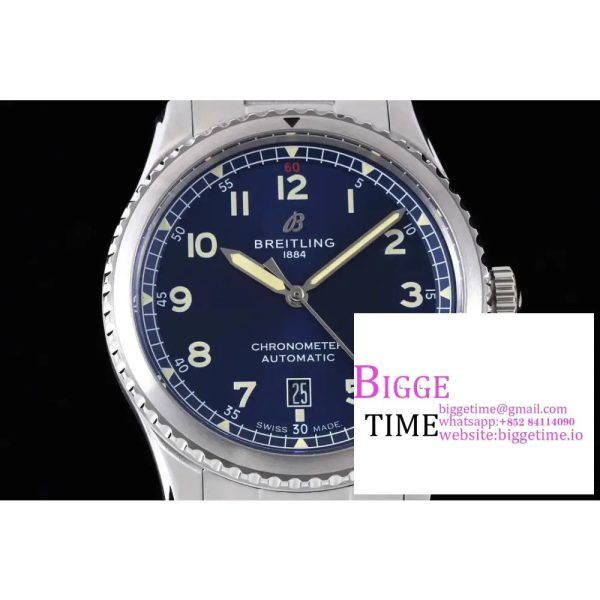 Breitling 41mm Navitimer 8 Blue Dial SS Bracelet TF A2824 - Image 4
