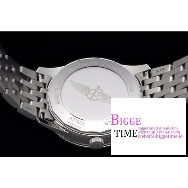 Breitling 41mm NAVITIMER Black/Grey Dial SS Bracelet V7F A2824 - Image 8