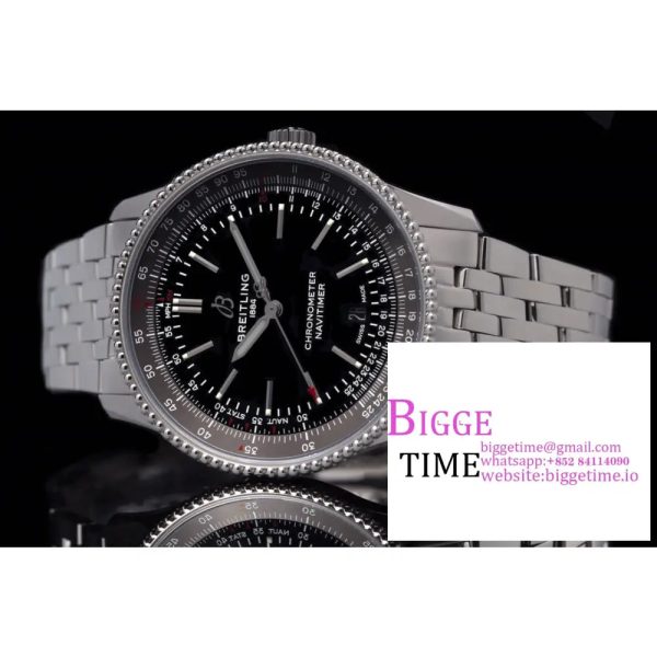 Breitling 41mm NAVITIMER Black/Grey Dial SS Bracelet V7F A2824 - Image 4