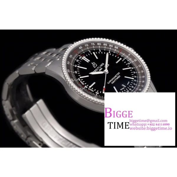 Breitling 41mm NAVITIMER Black/Grey Dial SS Bracelet V7F A2824 - Image 7