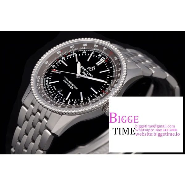 Breitling 41mm NAVITIMER Black/Grey Dial SS Bracelet V7F A2824 - Image 3