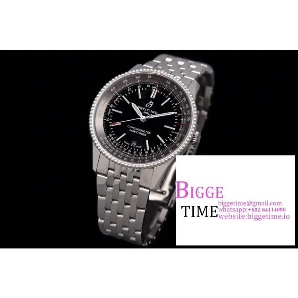 Breitling 41mm NAVITIMER Black/Grey Dial SS Bracelet V7F A2824 - Image 5
