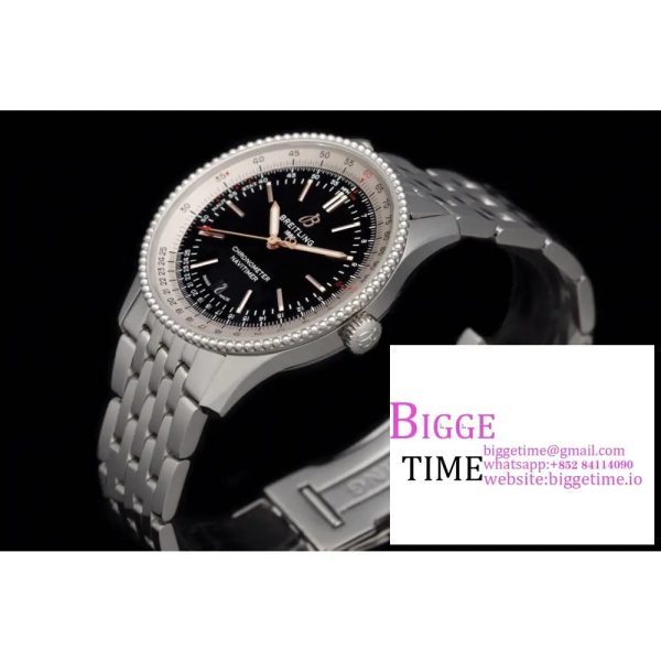 Breitling 41mm NAVITIMER Black/White Dial SS Bracelet V7F A2824 - Image 4