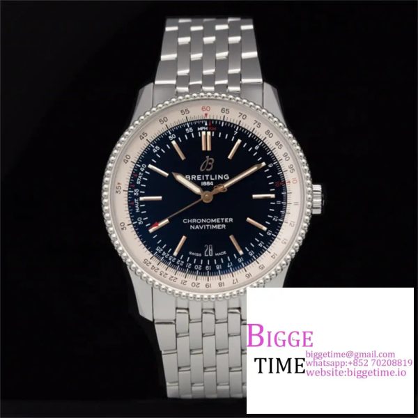 Breitling 41mm NAVITIMER Black/White Dial SS Bracelet V7F A2824