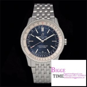 Breitling 41mm NAVITIMER Blue/White Dial SS Bracelet V7F A2824