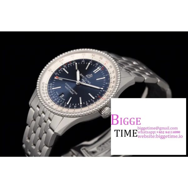 Breitling 41mm NAVITIMER Blue/White Dial SS Bracelet V7F A2824 - Image 2