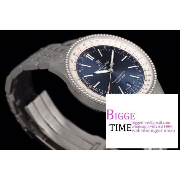 Breitling 41mm NAVITIMER Blue/White Dial SS Bracelet V7F A2824 - Image 4