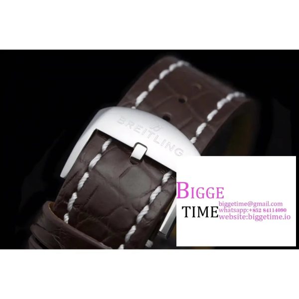 Breitling 41mm NAVITIMER RG Black/White Dial Brown Leather Strap V7F A2824 - Image 2