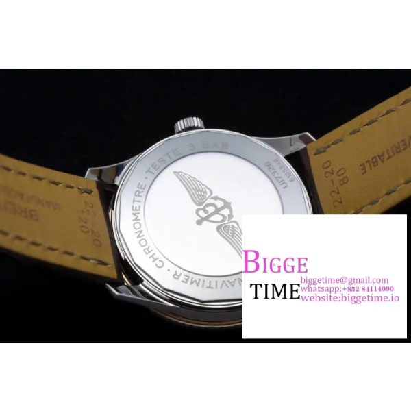 Breitling 41mm NAVITIMER RG Black/White Dial Brown Leather Strap V7F A2824 - Image 9