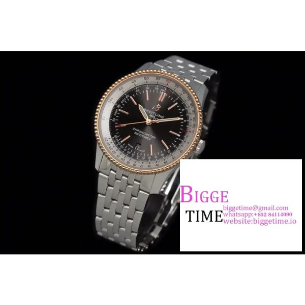 Breitling 41mm NAVITIMER RG Grey Dial SS Bracelet V7F A2824 - Image 7