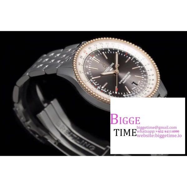 Breitling 41mm NAVITIMER RG Grey Dial SS Bracelet V7F A2824 - Image 6