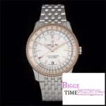 Breitling 41mm NAVITIMER RG White Dial SS Bracelet V7F A2824