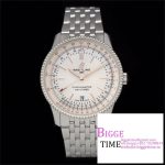 Breitling 41mm NAVITIMER White Dial SS Bracelet V7F A2824