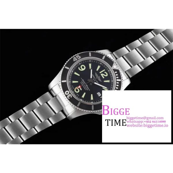 Breitling 42mm SUPEROCEAN Black Dial SS Bracelet TF A2824 - Image 2