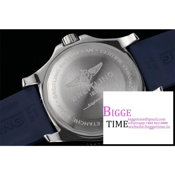 Breitling 42mm SUPEROCEAN Blue Dial Blue Rubber Strap TF A2824 - Image 7