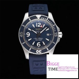 Breitling 42mm SUPEROCEAN Blue Dial Blue Rubber Strap TF A2824