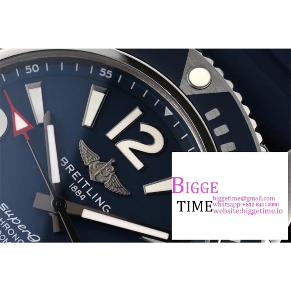 Breitling 42mm SUPEROCEAN Blue Dial Blue Rubber Strap TF A2824 - Image 4