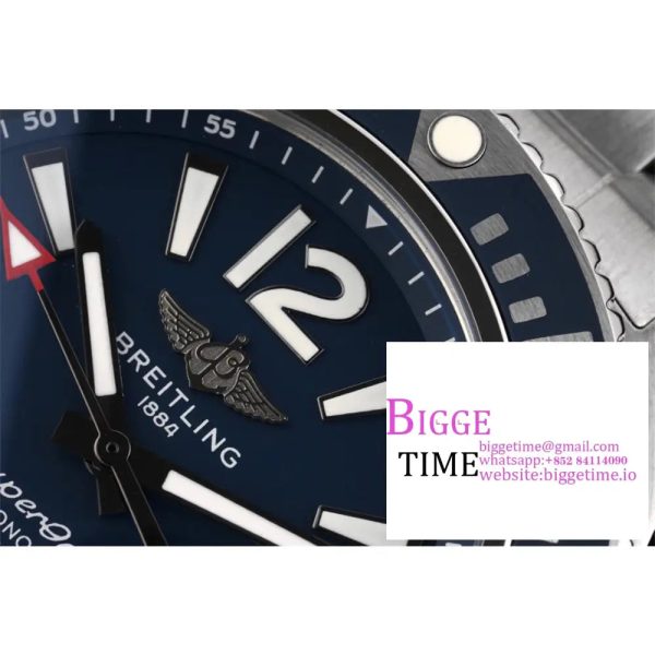 Breitling 42mm SUPEROCEAN Blue Dial SS Bracelet TF A2824 - Image 4