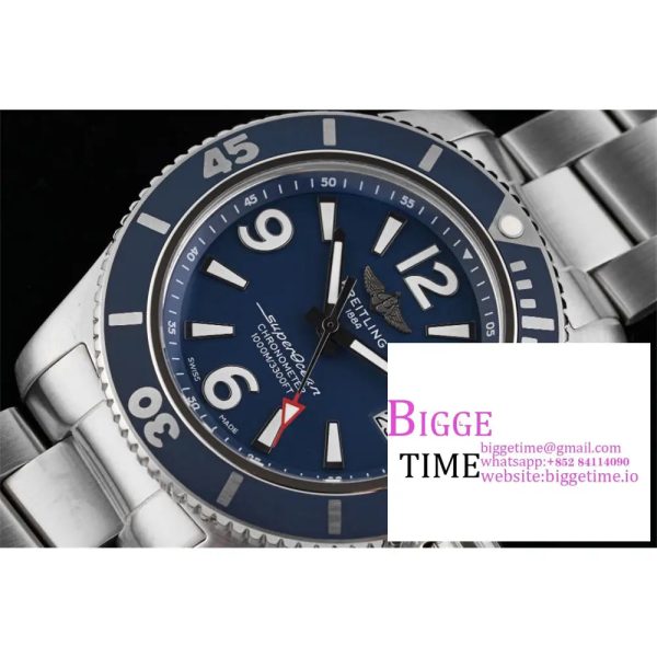 Breitling 42mm SUPEROCEAN Blue Dial SS Bracelet TF A2824 - Image 3