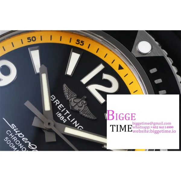 Breitling 42mm SUPEROCEAN Yellow/Black Dial Black Rubber Strap TF A2824 - Image 5